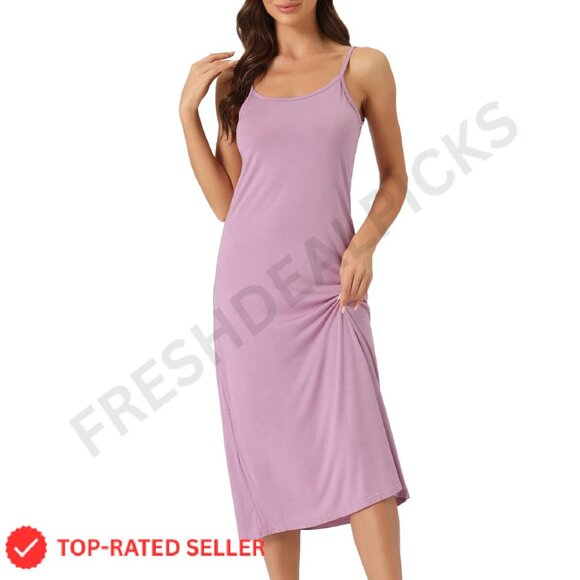 Spaghetti Strap Slip Dress Modal Fabric Midi Elegant Minimal Chic Lounge